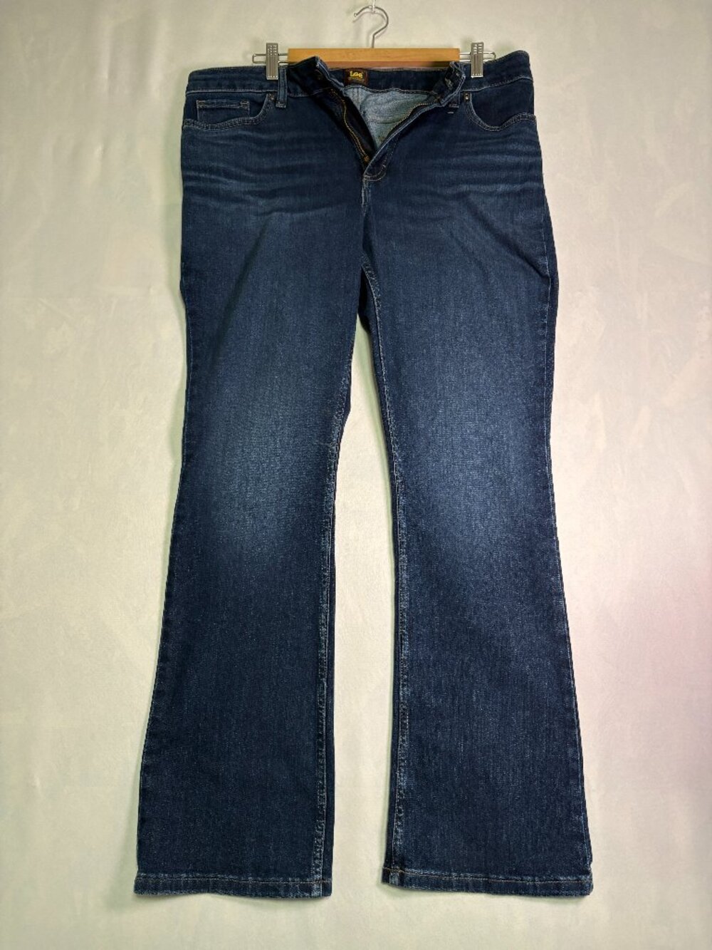 Lee Women's Dark Wash Stretch Jeans Straight Leg Classic Denim